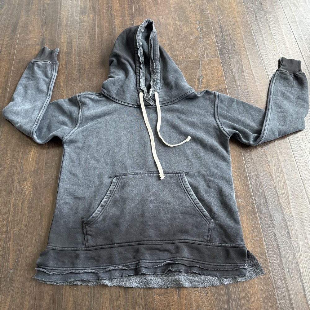 Free People We The Free Zuma Hoodie Women's XS Washed Faded Black Grunge Relaxed
